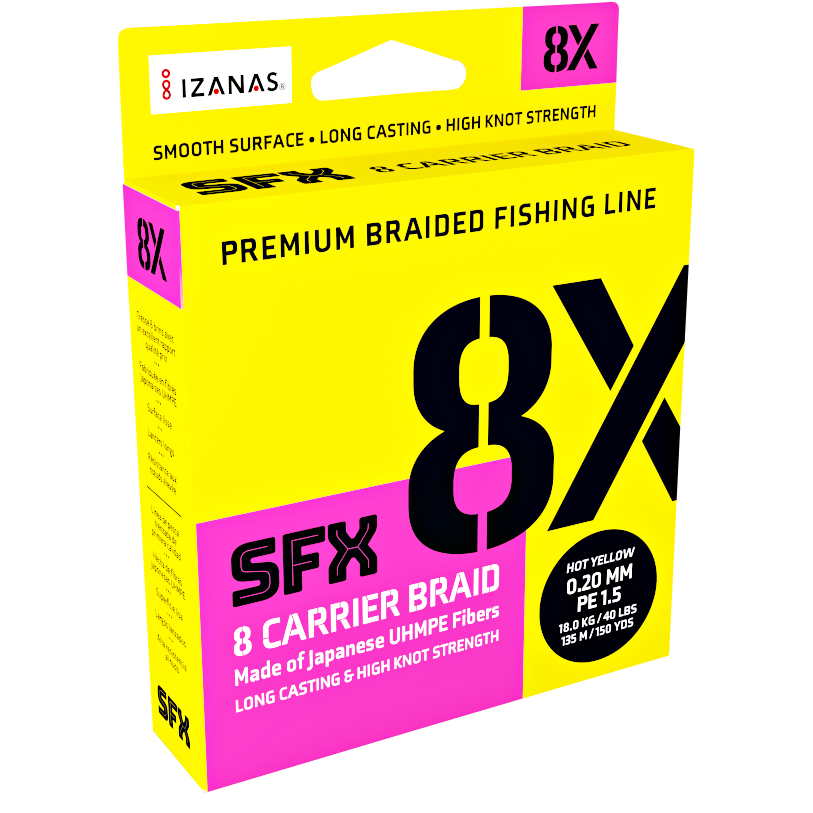 Sufix Angelschnur SFX 8 Carrier Braid (135m, Lo-Vis Green)