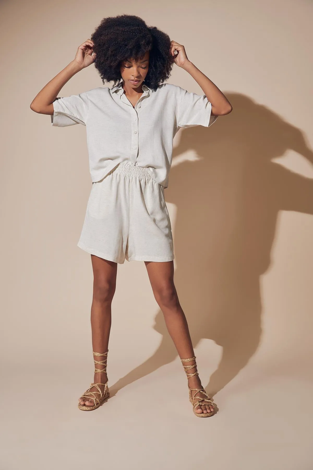 DeFacto  Relax-Fit-Shorts in Leinenoptik mit flexibler Taille und Taschen