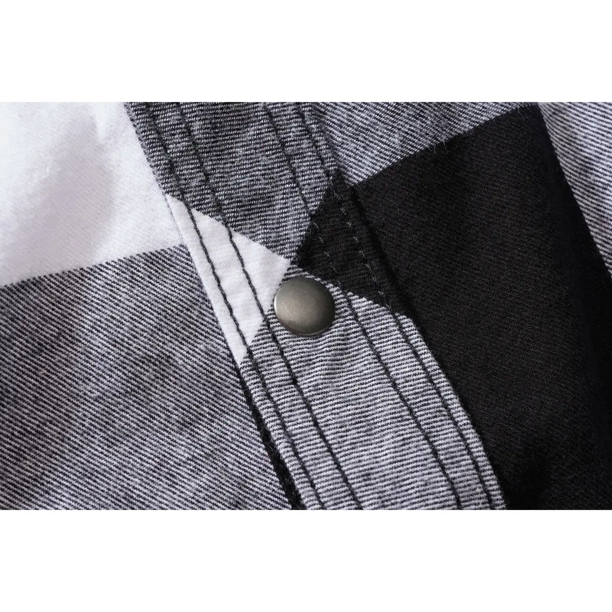 Checkshirt ärmellos weiß-schwarz