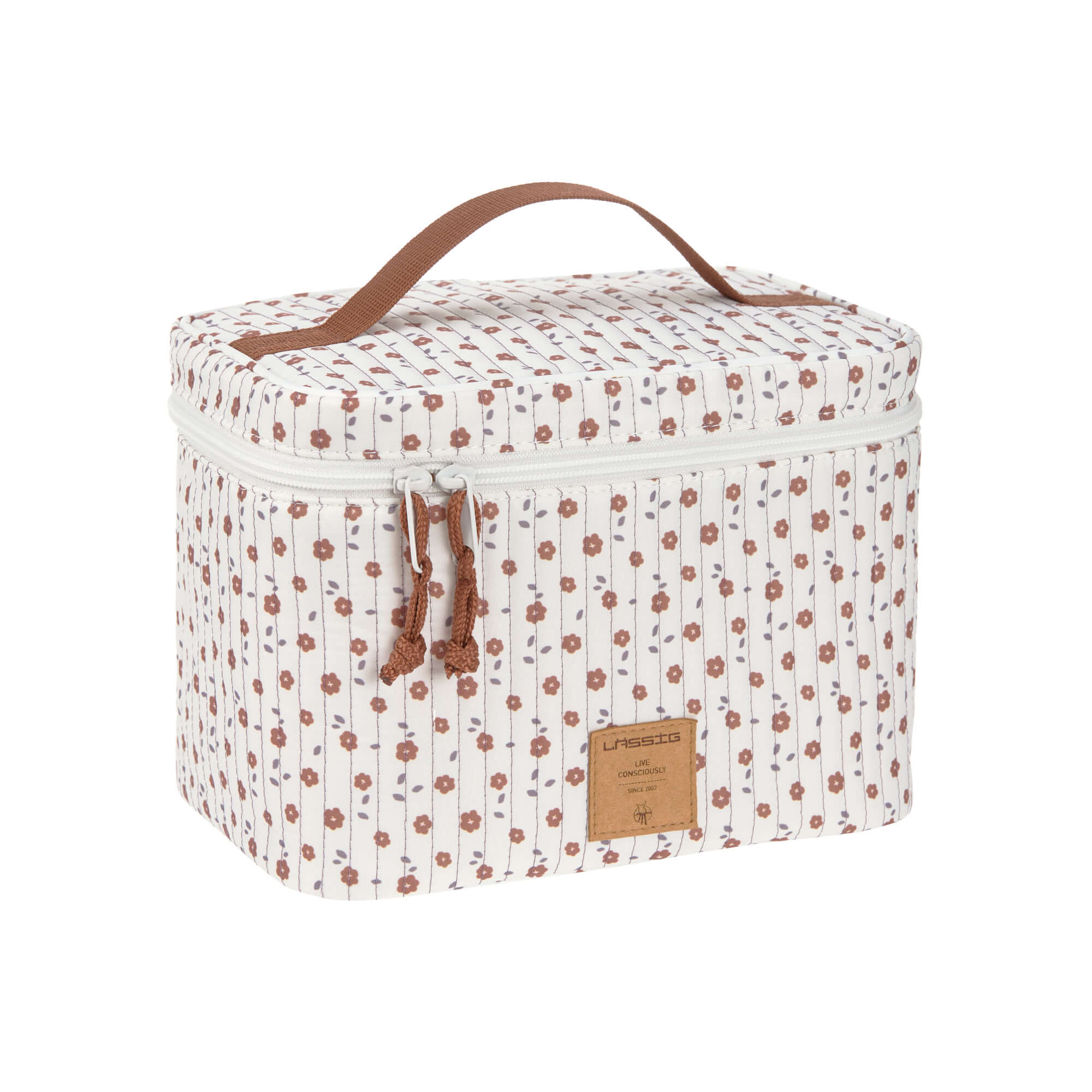 Wickeltisch Organizer - Nursery Caddy To Go, Flowers White