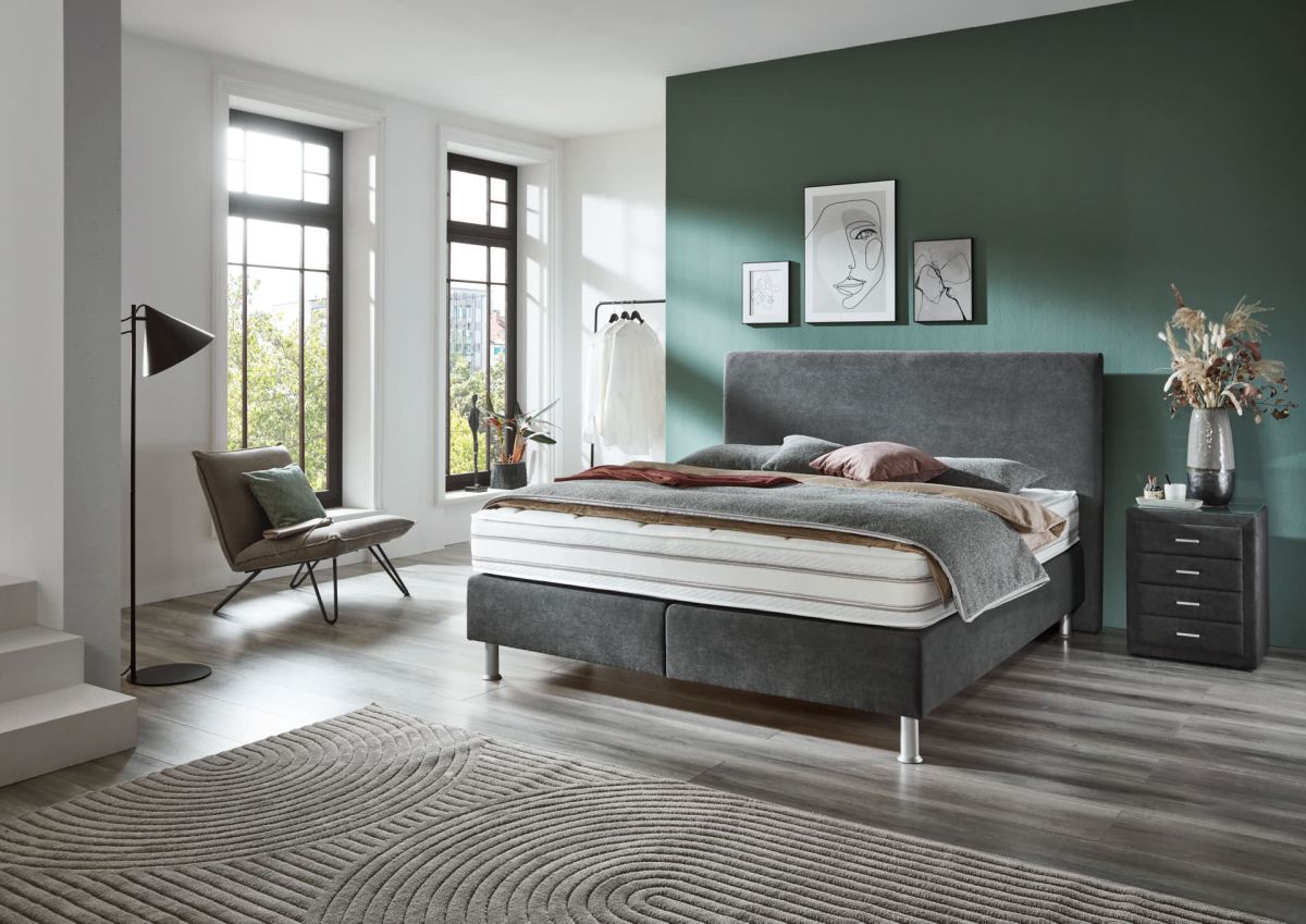 Oschmann Boxspringbett 23148 Grau 180 x 200 cm