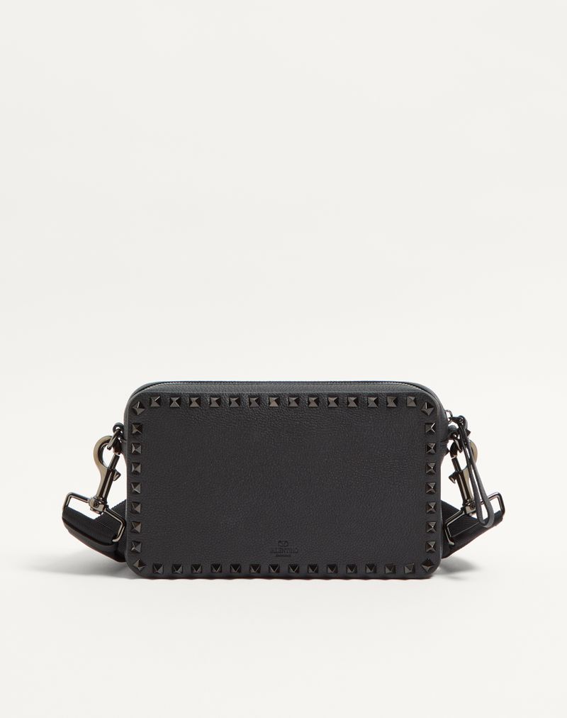 Rockstud schoudertas van generfd kalfsleer