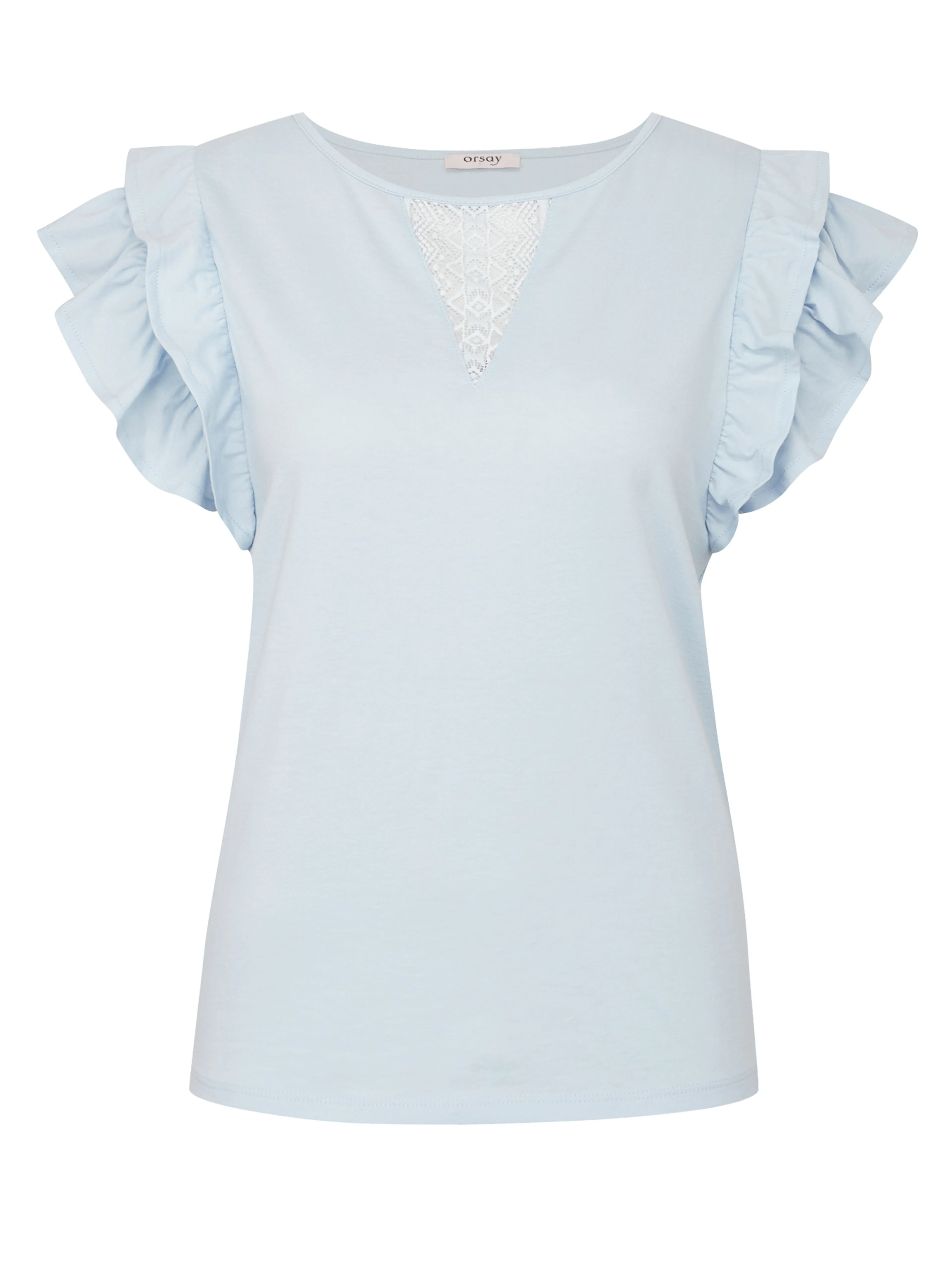 Blaues Damen-T-Shirt mit kurzen Ärmeln ORSAY