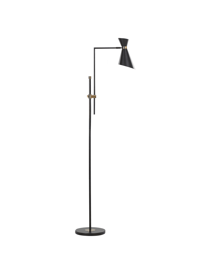 Beliani Stehleuchten MELAWI in Schwarz/Gold - (W) 57 x (H) 155 x (L) 30 cm günstig kaufen onesize
