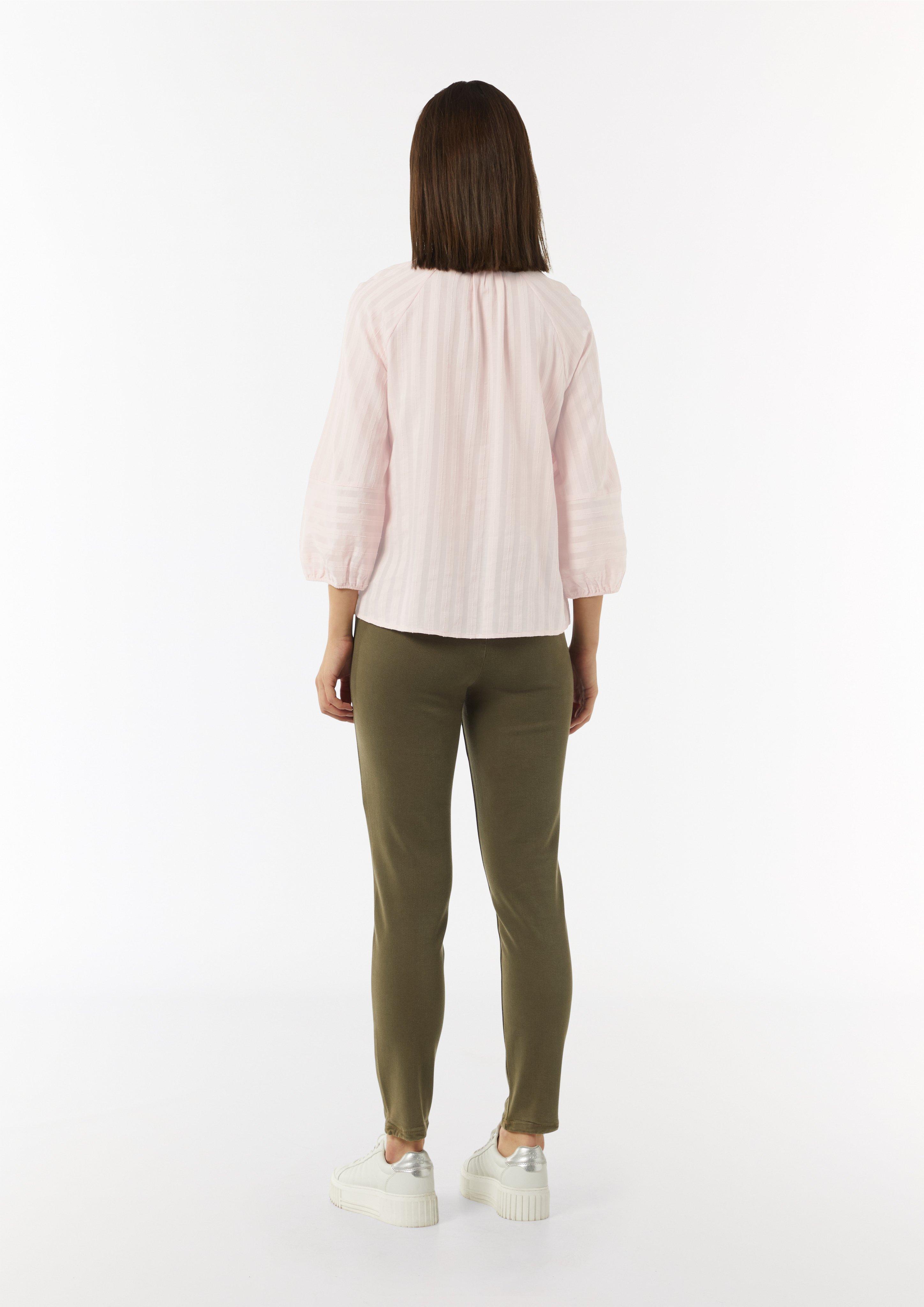 Tunika-Bluse aus Streifen-Jacquard - rosa