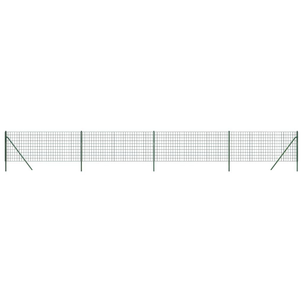 vidaXL Gartenzaun Maschendrahtzaun Grün 0,8x10 m Verzinkter Stahl, (1-St)