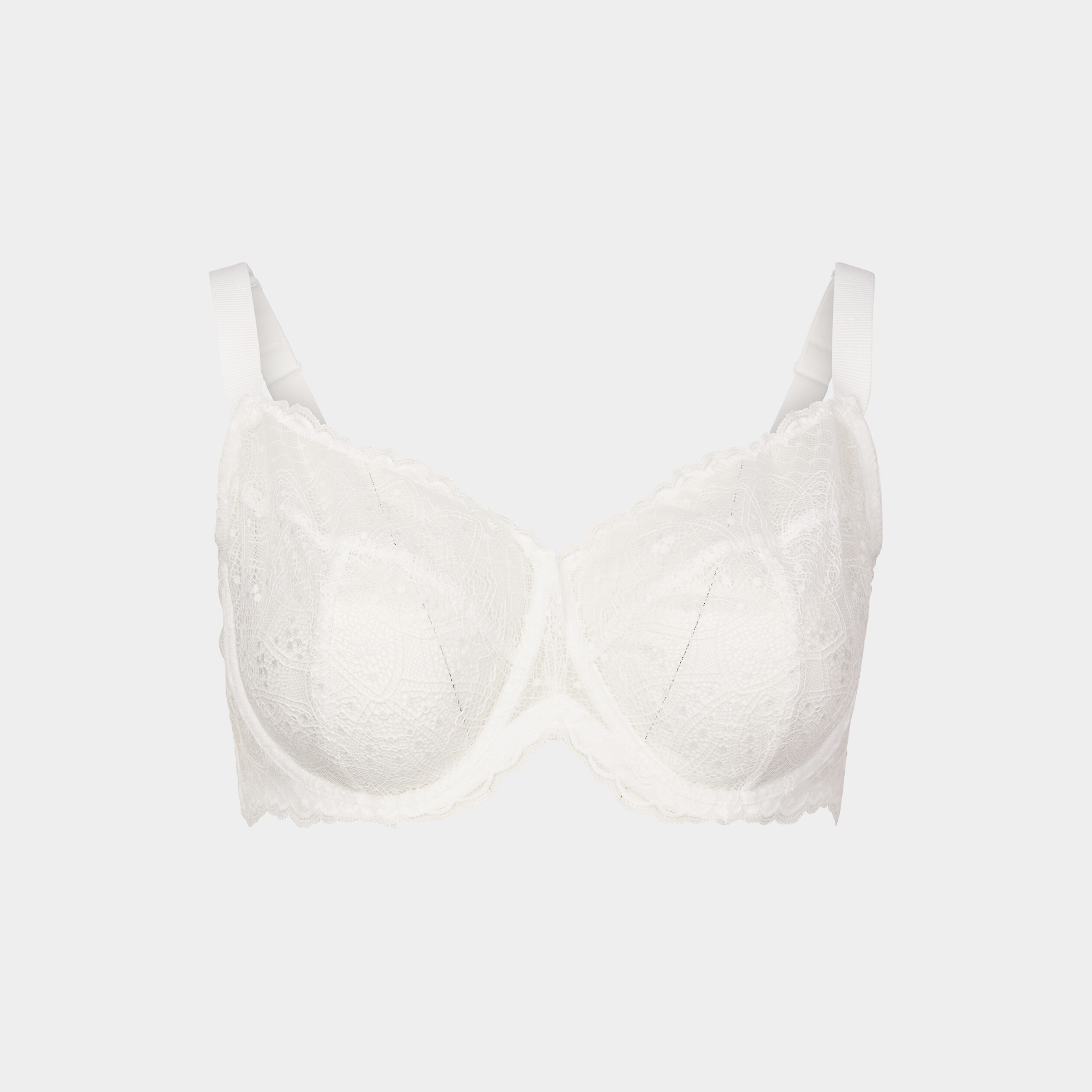 Soutien-gorge emboîtant en dentelle blanc femme grande taille | La Halle