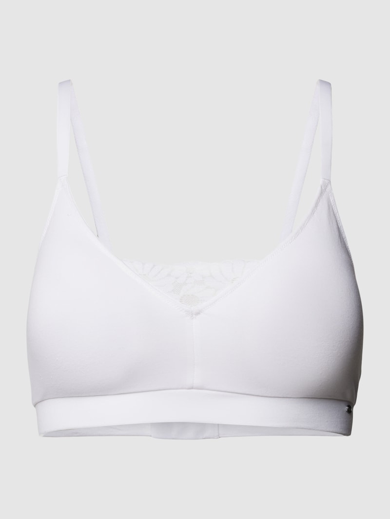 Bustier mit Spitzenbesatz in weiß