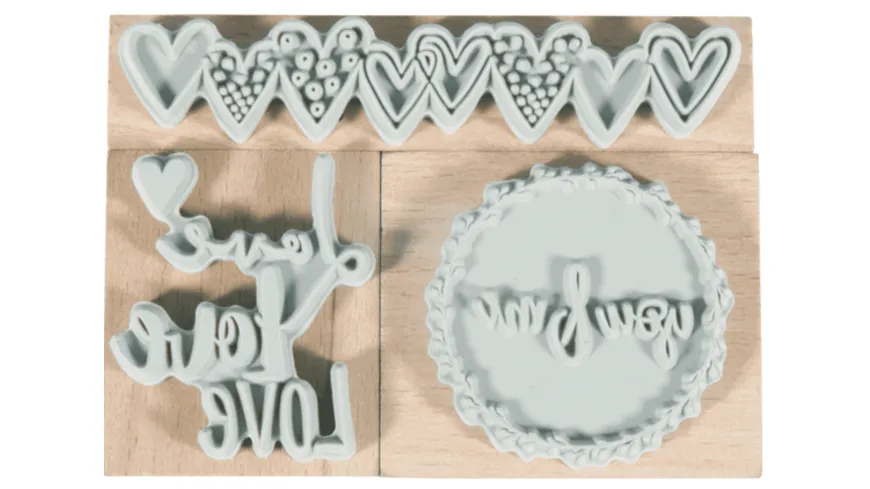 Rayher Holzstempelset Liebe 3,2x3,8cm
