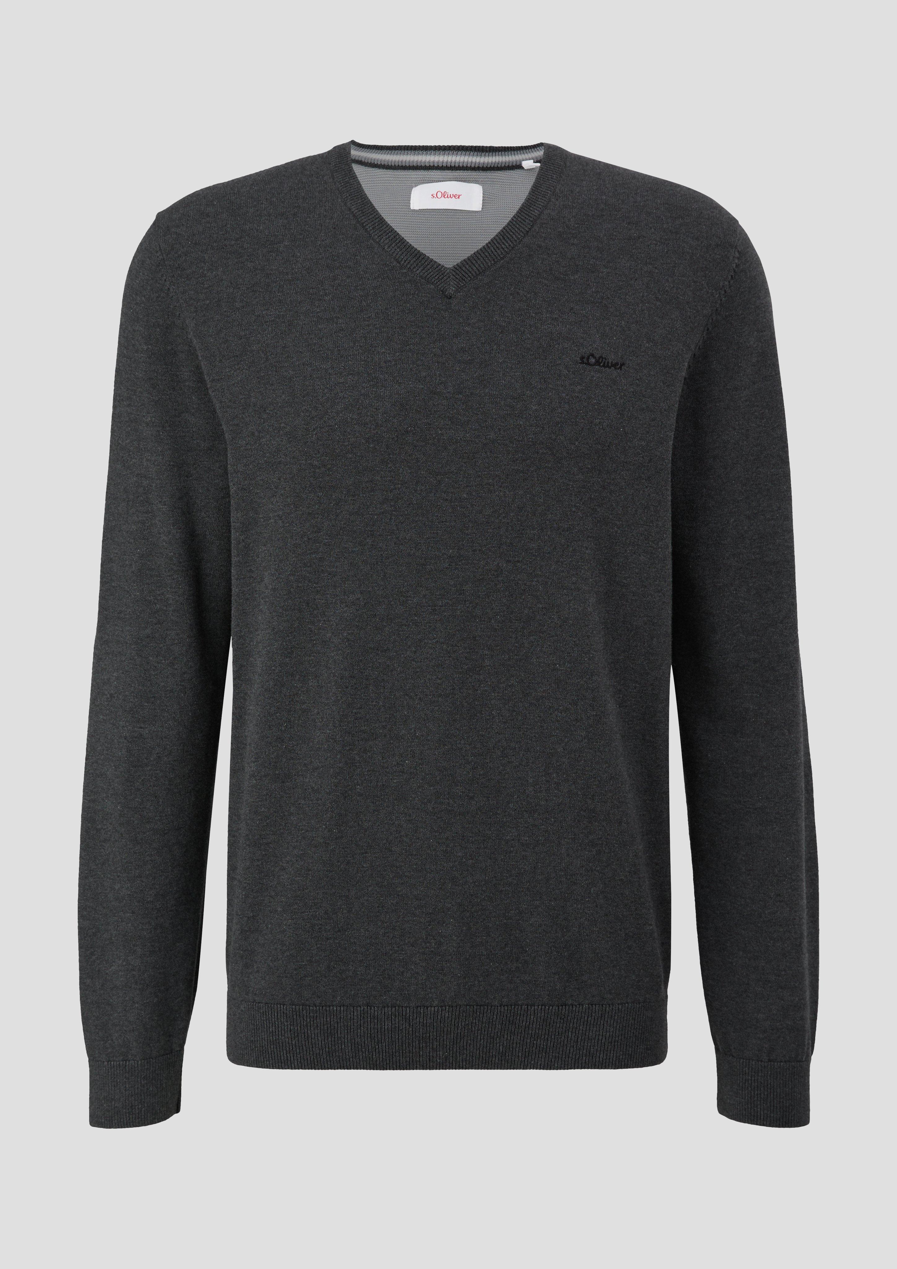 Strickpullover mit Logostickerei  2143174-98W2