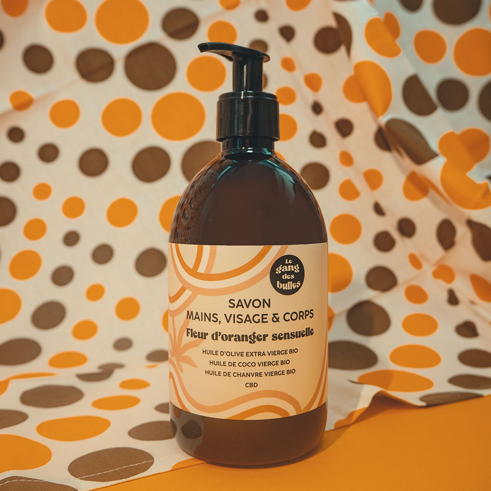 le gang des bulles Savon mains, visage & corps - fleur d’oranger sensuelle - 500 ml Savon