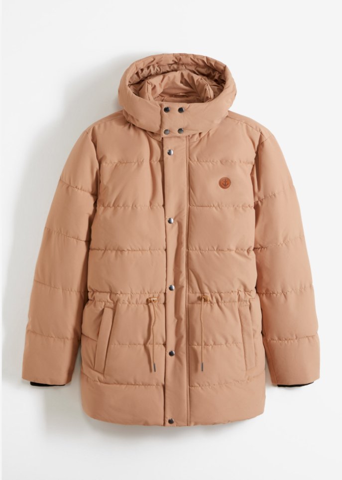 Steppjacke mit abnehmbarer Kapuze und Tunnelzug aus recyceltem Polyester