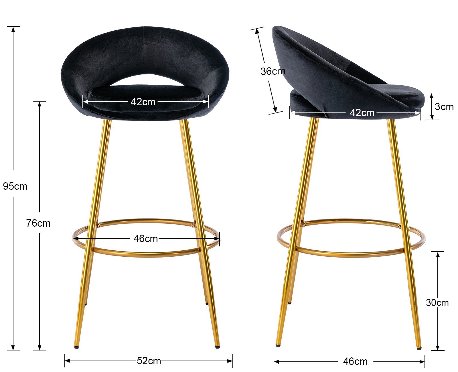 WAHSON OFFICE CHAIRS Barhocker Samt Barhocker Küchenstühle Thekenstühle