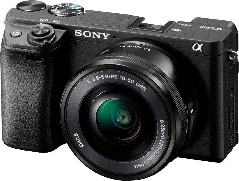 Sony ILCE-6400LB - Alpha 6400 E-Mount Systemkamera (24,2 MP, Bluetooth, NFC, WLAN (Wi-Fi), 4K Video, 180° Klapp-Display, XGA OLED Sucher, L-Kit 16-50mm Objektiv)