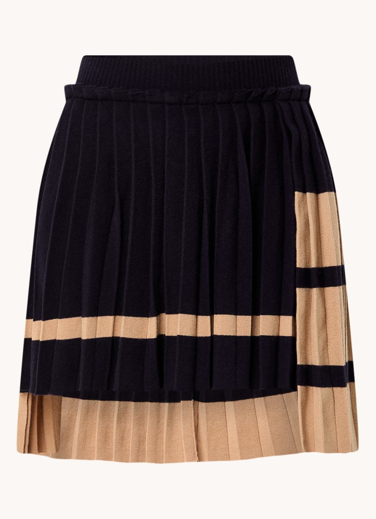 Calças minissaia MaxMara Sava em malha fina, confeccionadas em mistura de lã e cashmere com estampa listrada.