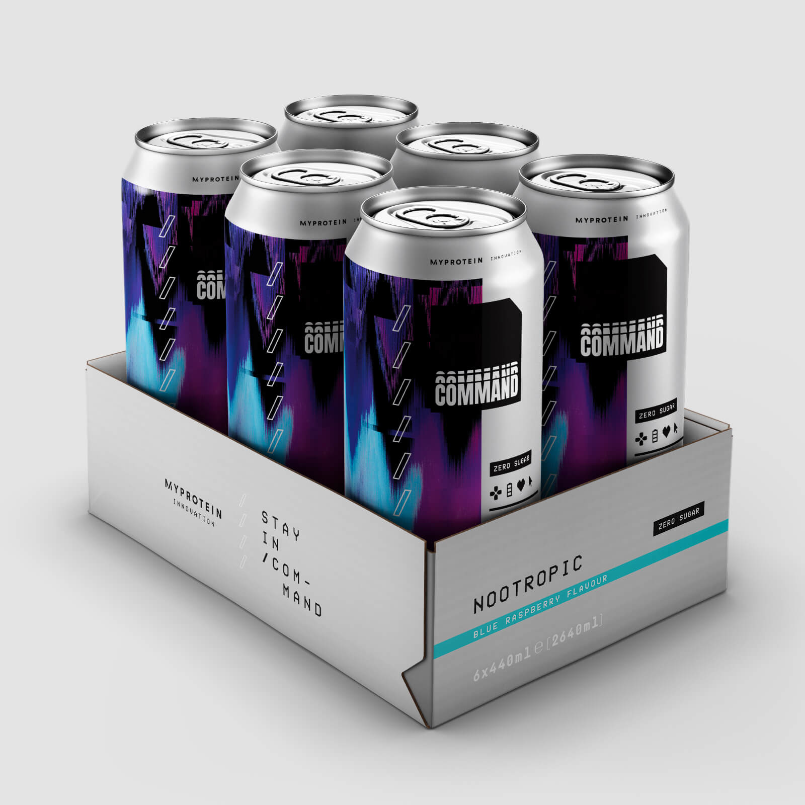 Boisson énergisante Command – Framboise Bleue