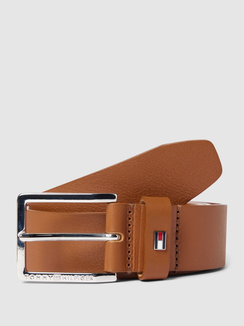 Gürtel aus Leder mit Label-Detail Modell 'OLIVER' in cognac