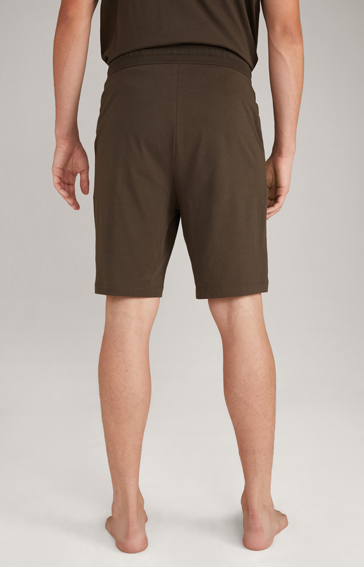 Loungewear Shorts in Dunkelgrün-Braun