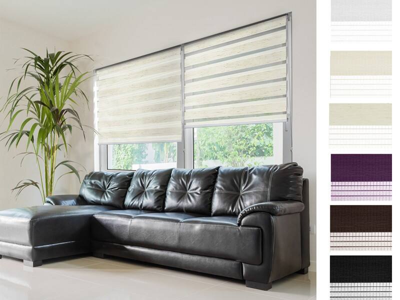 Casa Pura Sichtschutzrollo Mini Day & Night Polyester, Aluminium Elfenbein 900 x 1500 mm