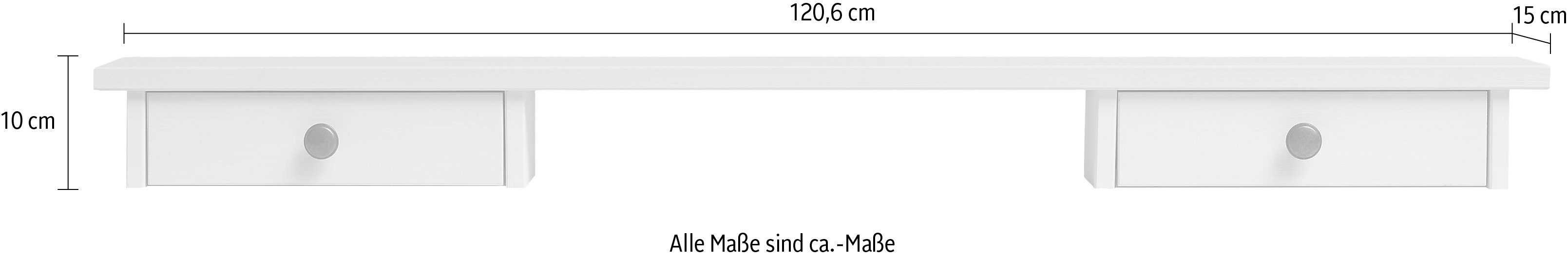 Wohn[glück]lich by Infantil Schreibtischaufsatz Solvita, Tischaufsatz Schminktisch Aufsatz Kiefer massiv Breite 120 cm Landhaus