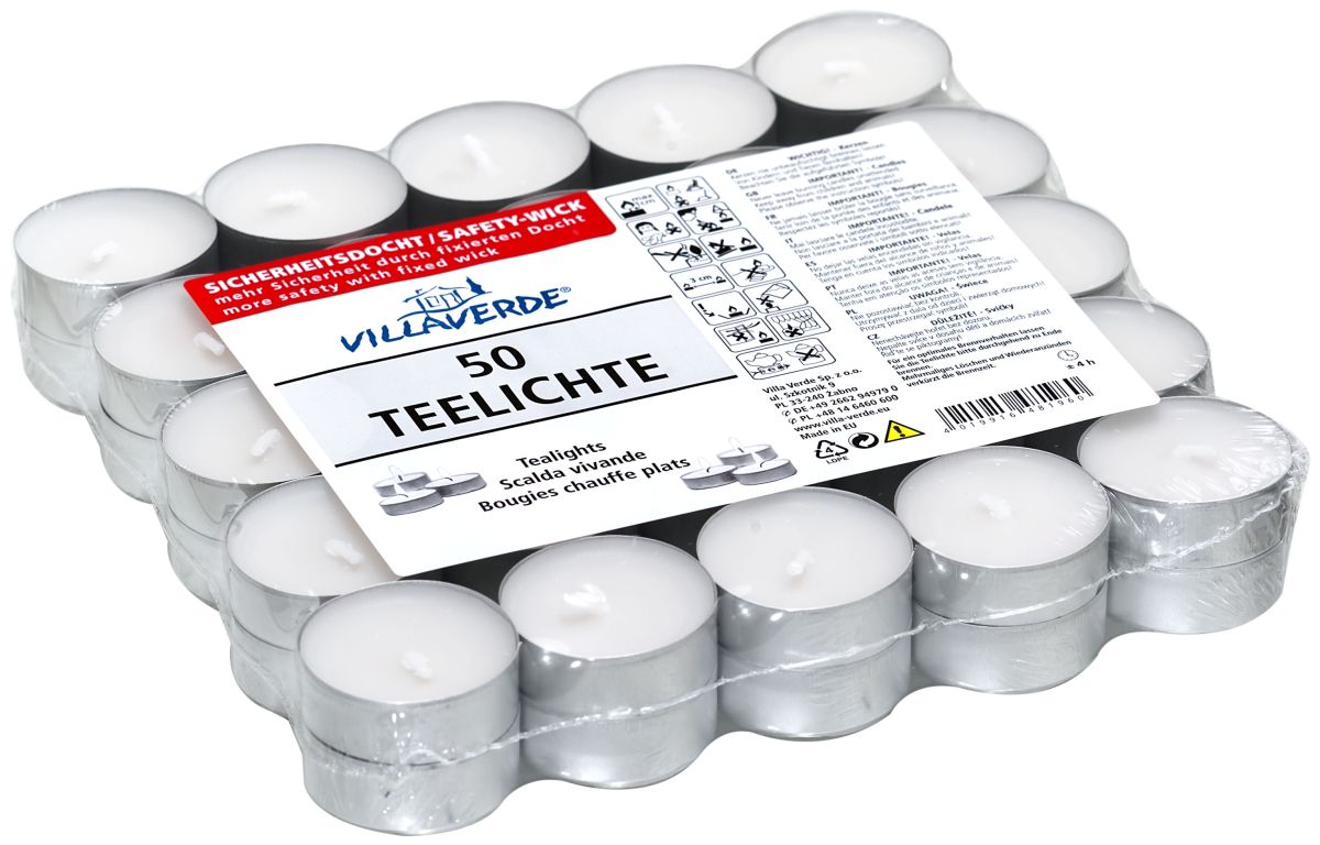 Teelichter 50er Pack Weiß