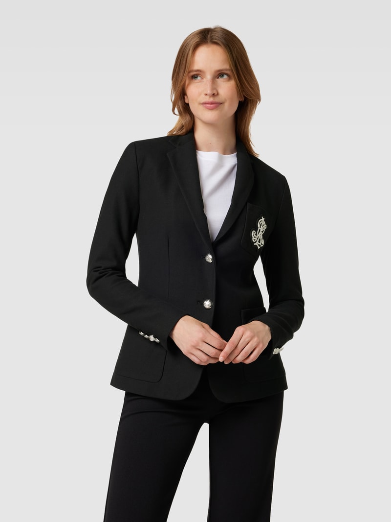 Blazer mit Label-Detail Modell 'ANFISA' in schwarz