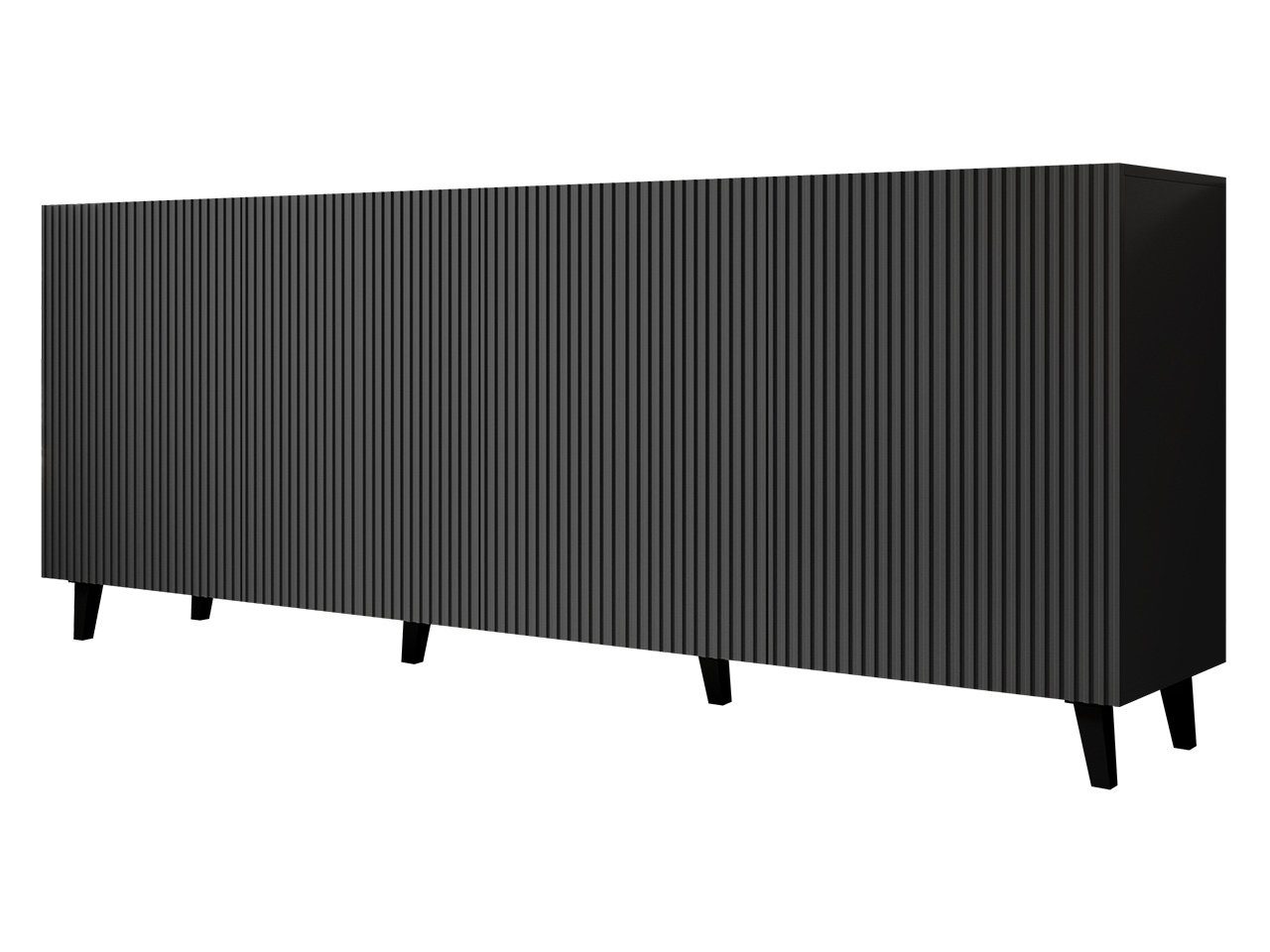 Mirjan24 Kommode Vamos Grey 200 (mit 4 Türen), Fronten gefräst, L: 201 cm