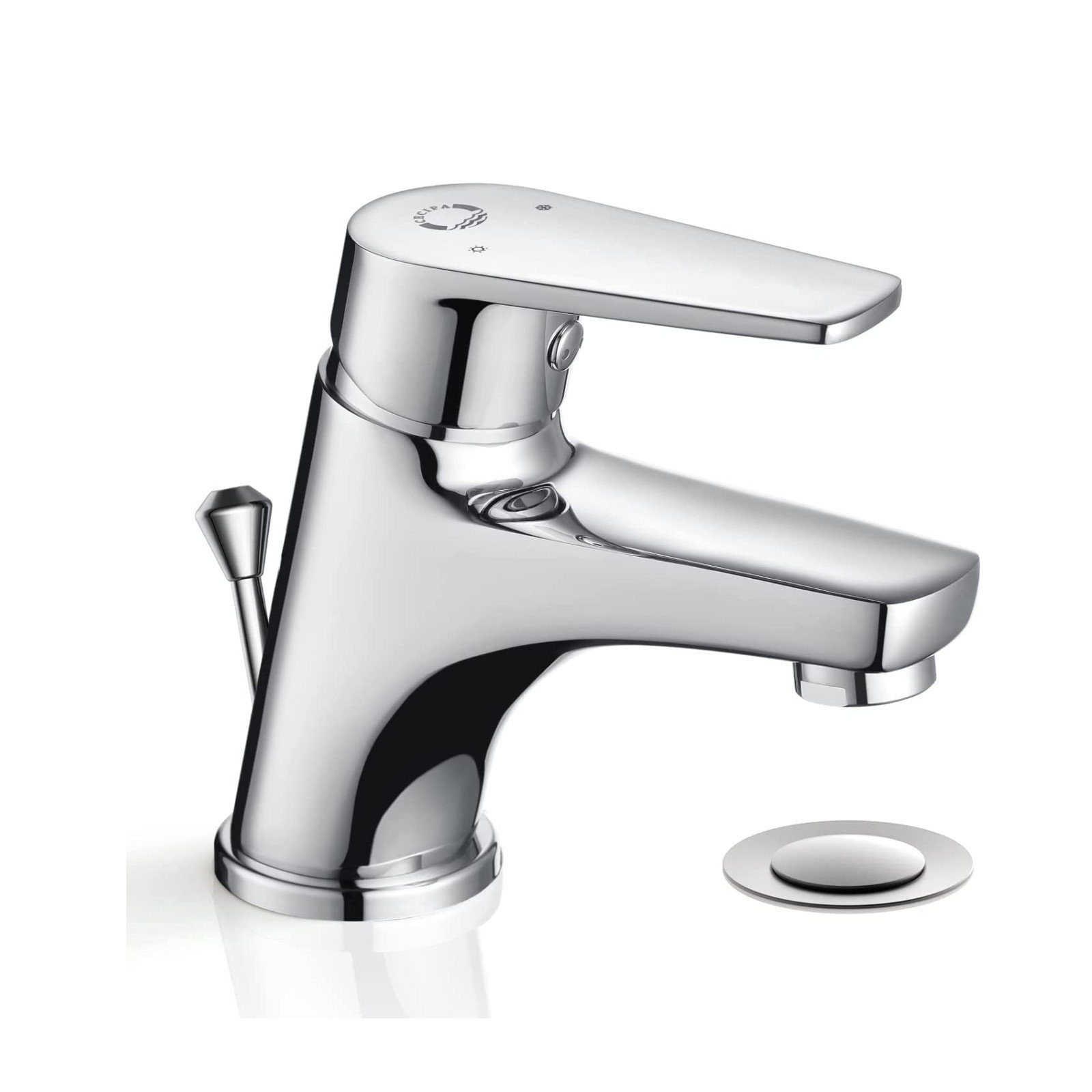 CECIPA Waschtischarmatur Waschtischarmatur Zugstange Einhebel Wasserhahn Armatur Mischbatterie