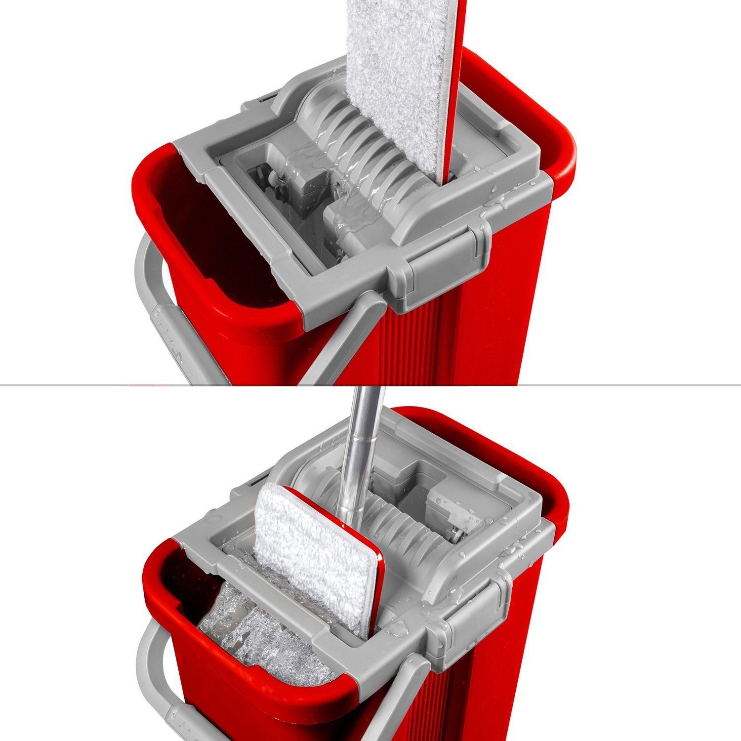 GreenBlue Wischmopp GB850, 8L-Eimer mit 2-Kammer-System zur Nass- u. Trockenreinigung