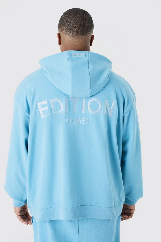 Plus Oversize Hoodie mit Reißverschluss