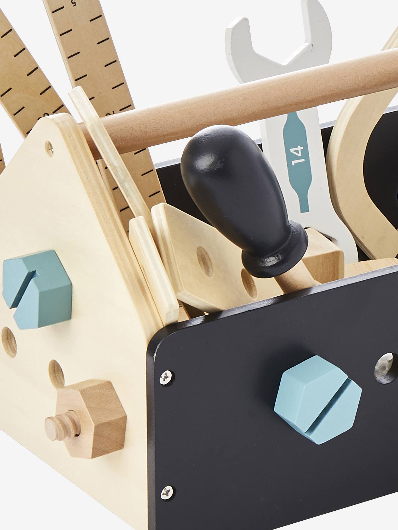 Boîte à outils du bricoleur en bois FSC® noir