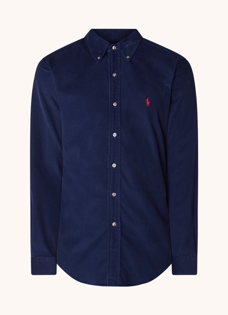Srajca iz žameta s prikrojem in gumbi iz žameta Ralph Lauren