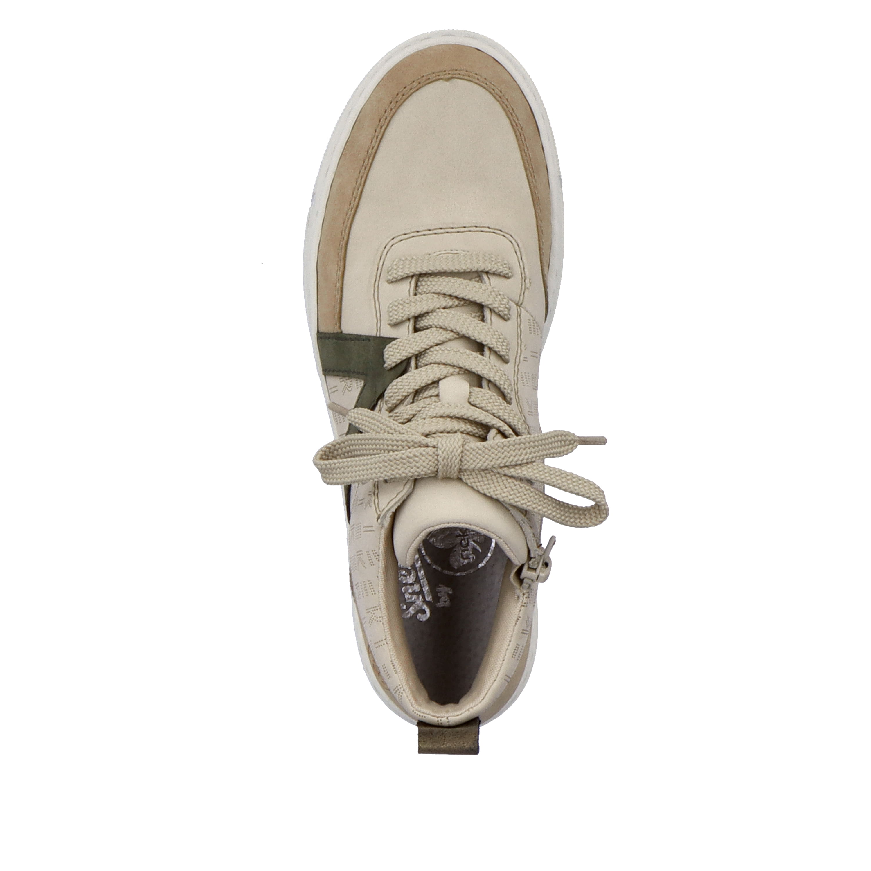 Rieker Damen Sneaker High cremebeige-khakigrün