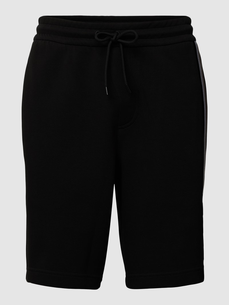 Sweatshorts mit Galonstreifen Modell 'Lamson' in schwarz