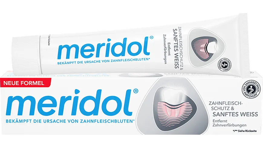 meridol Zahnpasta Sanftes Weiss - Zahncreme schützt vor Zahnfleischentzündungen, für natürlich weiße Zähne 75 ml