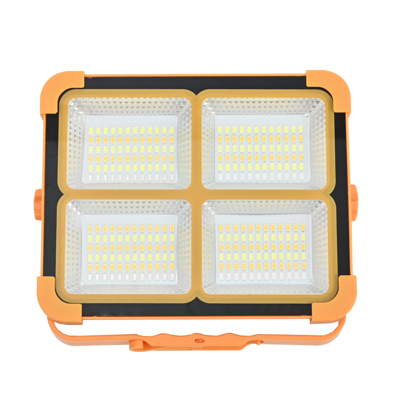 LUXULA Solar Baustrahler mit Akku, CCT, 6 Std.Leuchtzeit, USB In- & Output