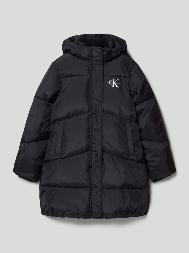 Steppjacke mit Label-Detail Modell 'PUFFER COAT' in black
