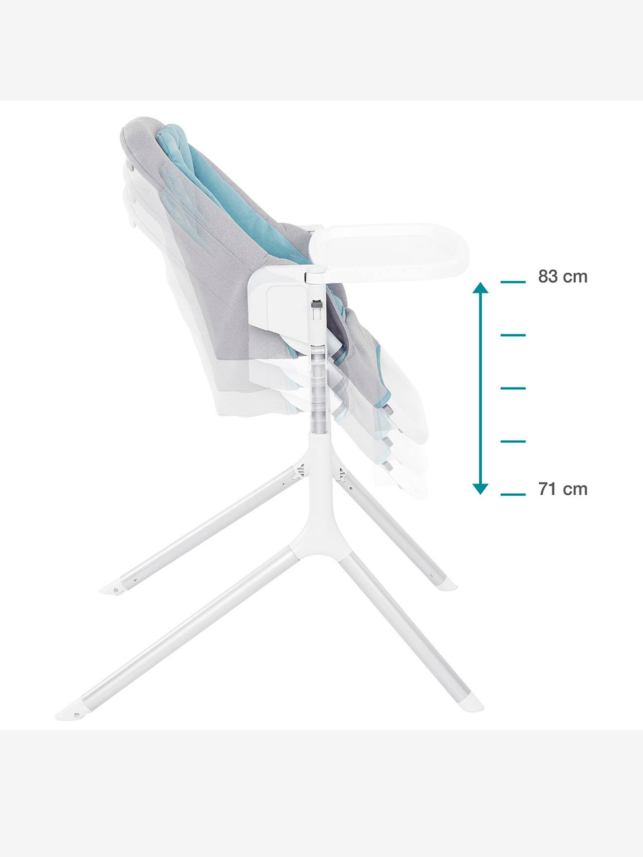 Chaise haute Slick 2 en 1 BABYMOOV blanc bleu gris