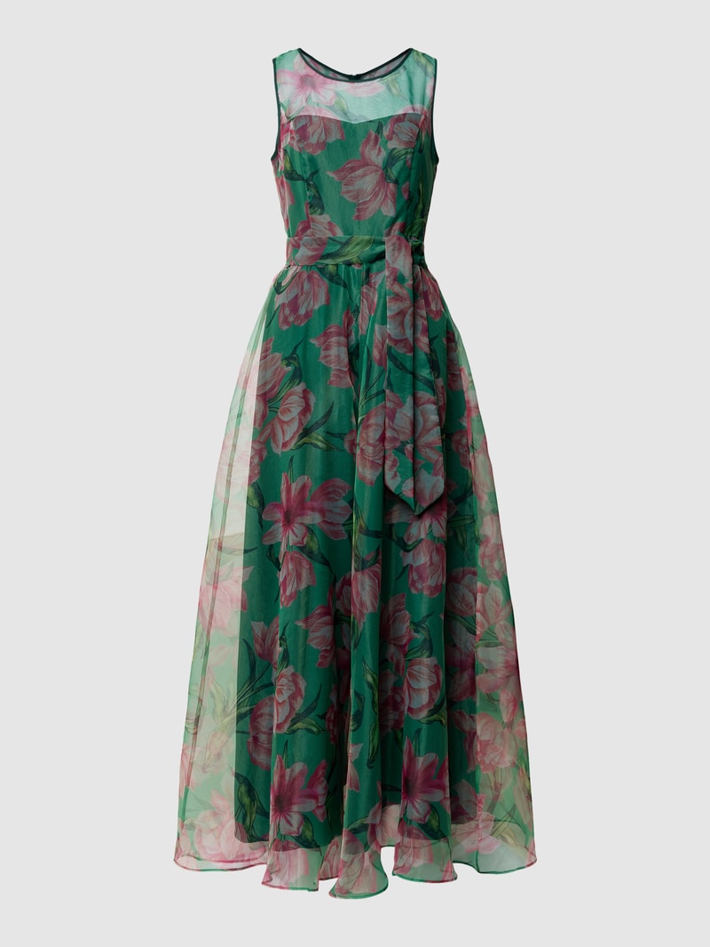 Jumpsuit mit Bindegürtel in grün