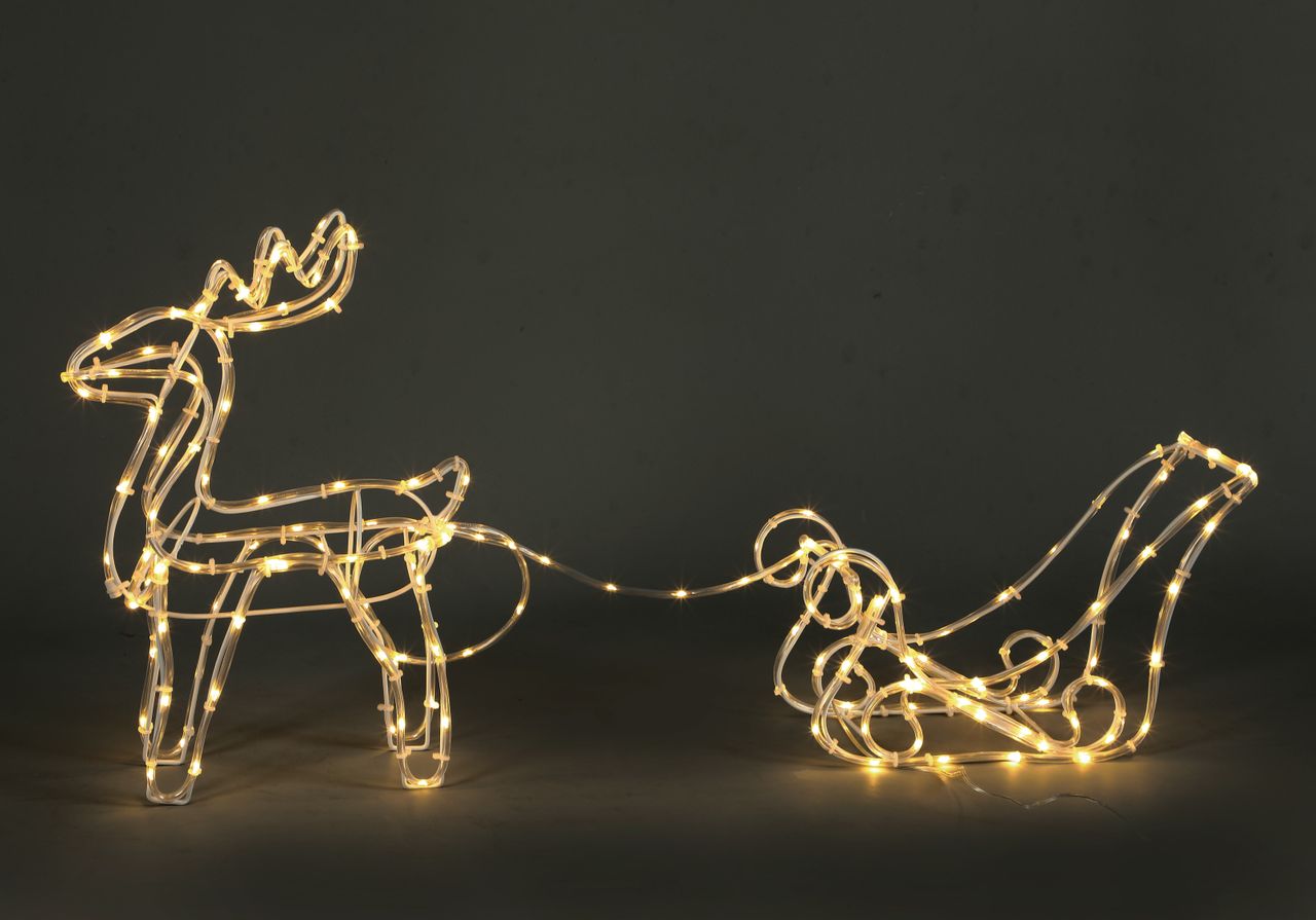 HC Home & Living LED Rentier mit Schlitten