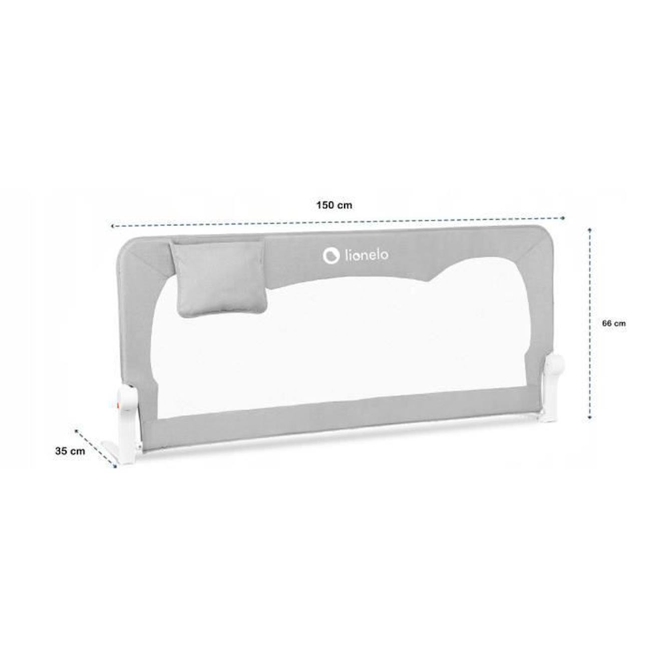 LIONELO Barrière de lit bébé Hanna protection anti-chute 150x66cm pliage