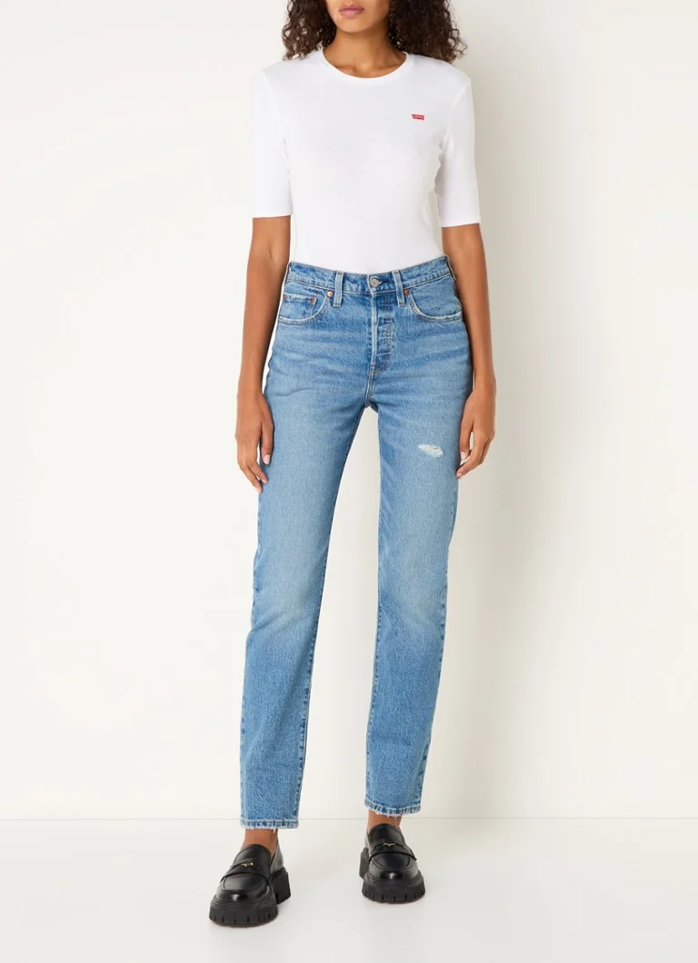 Blugi Levi's 501 cu talie înaltă, croială slim, spălare medie
