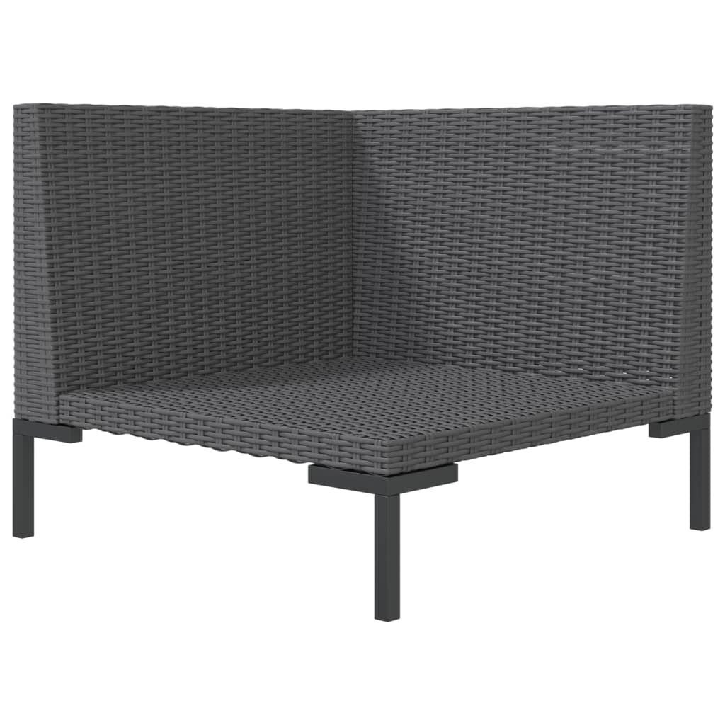 vidaXL Loungesofa Gartensofa mit Kissen Halbrundes Poly Rattan, 1 Teile