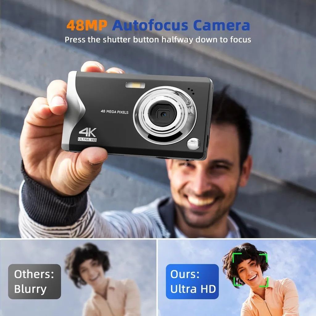 Fine Life Pro 4K-Aufruf 48 Mio. Pixel Vollformat-Digitalkamera (48 MP, Karte-Kamera mit beiden Kamerafunktionen, 48 MP)