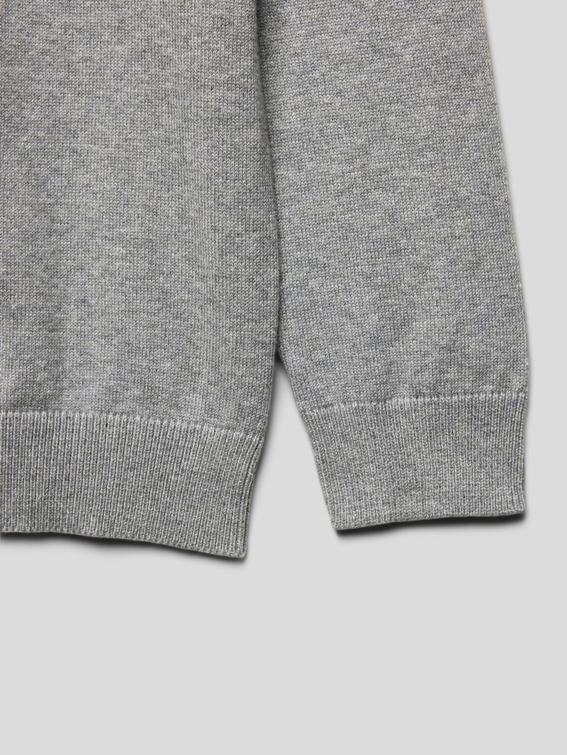 Strickpullover mit Stehkragen Modell 'Harry' in mittelgrau meliert