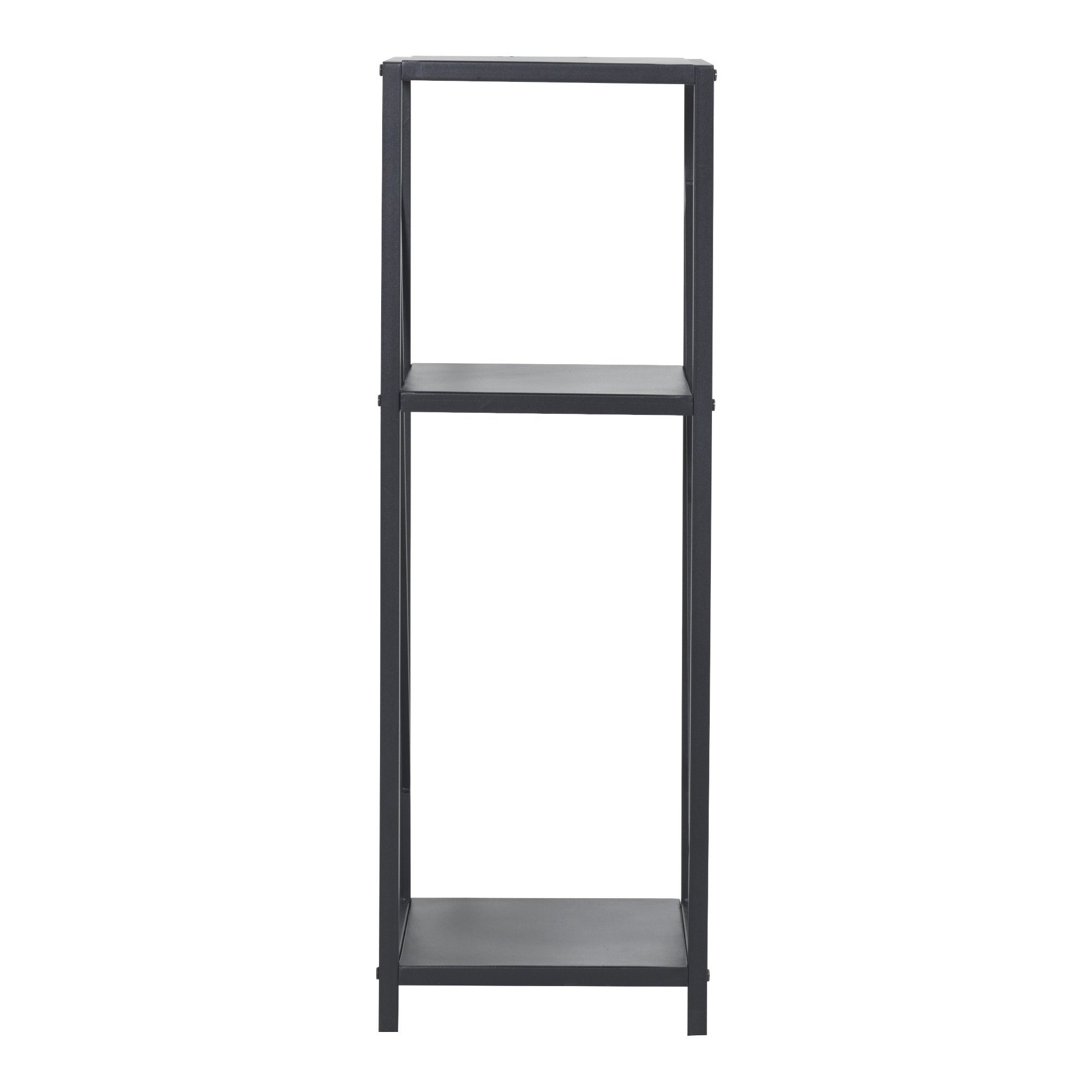 en.casa Kaminholzregal, BxTxH:34x34x105.5 cm, Tinglev Brennholzregal mit 2 Ablagen Schwarz