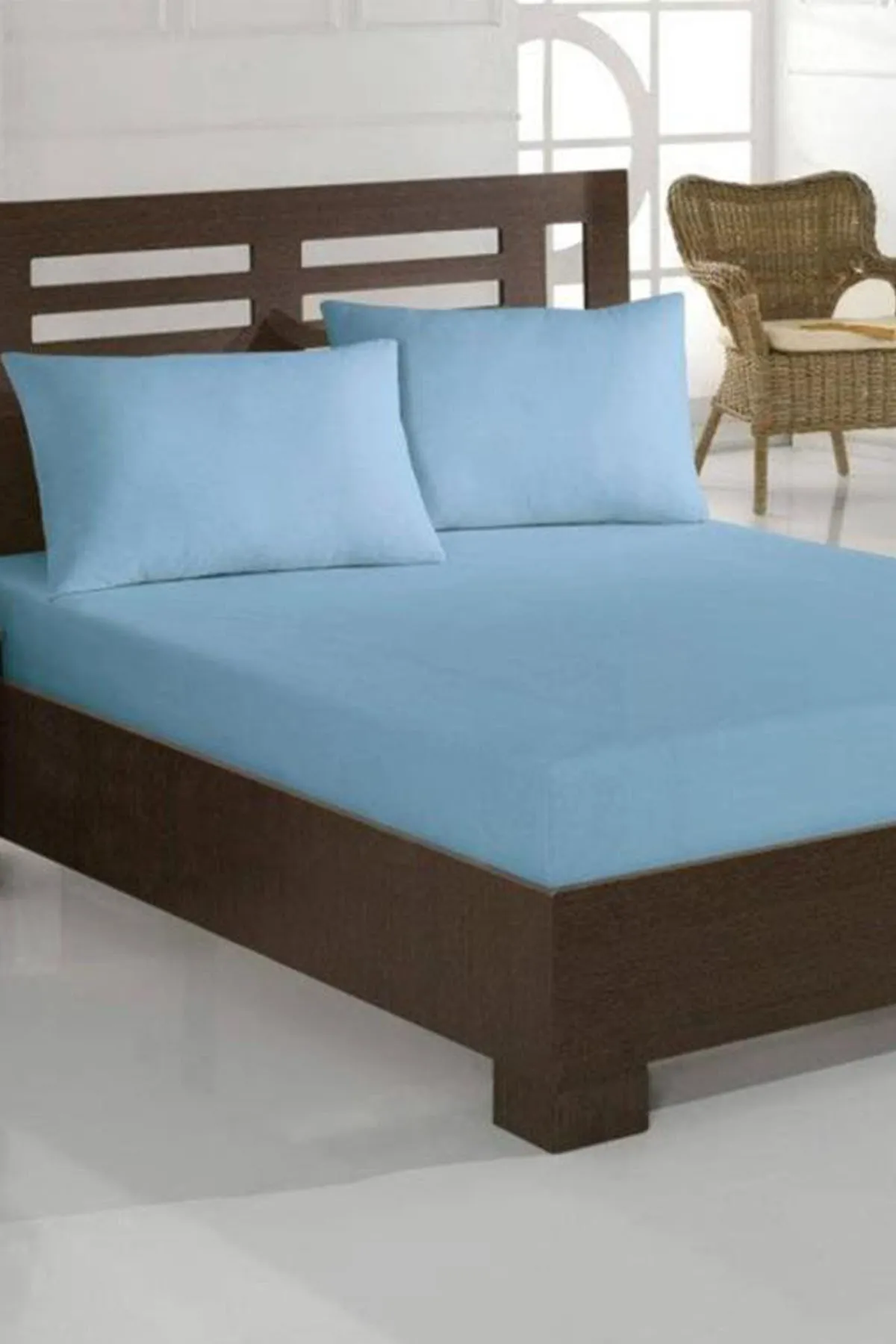 Çeyiz Diyarı  Perla Spannbettlaken-Set für Einzelbett – Blau