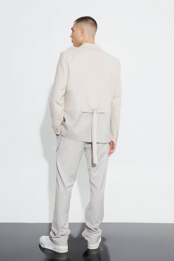 Lockerer zweireihiger Colorblock Blazer