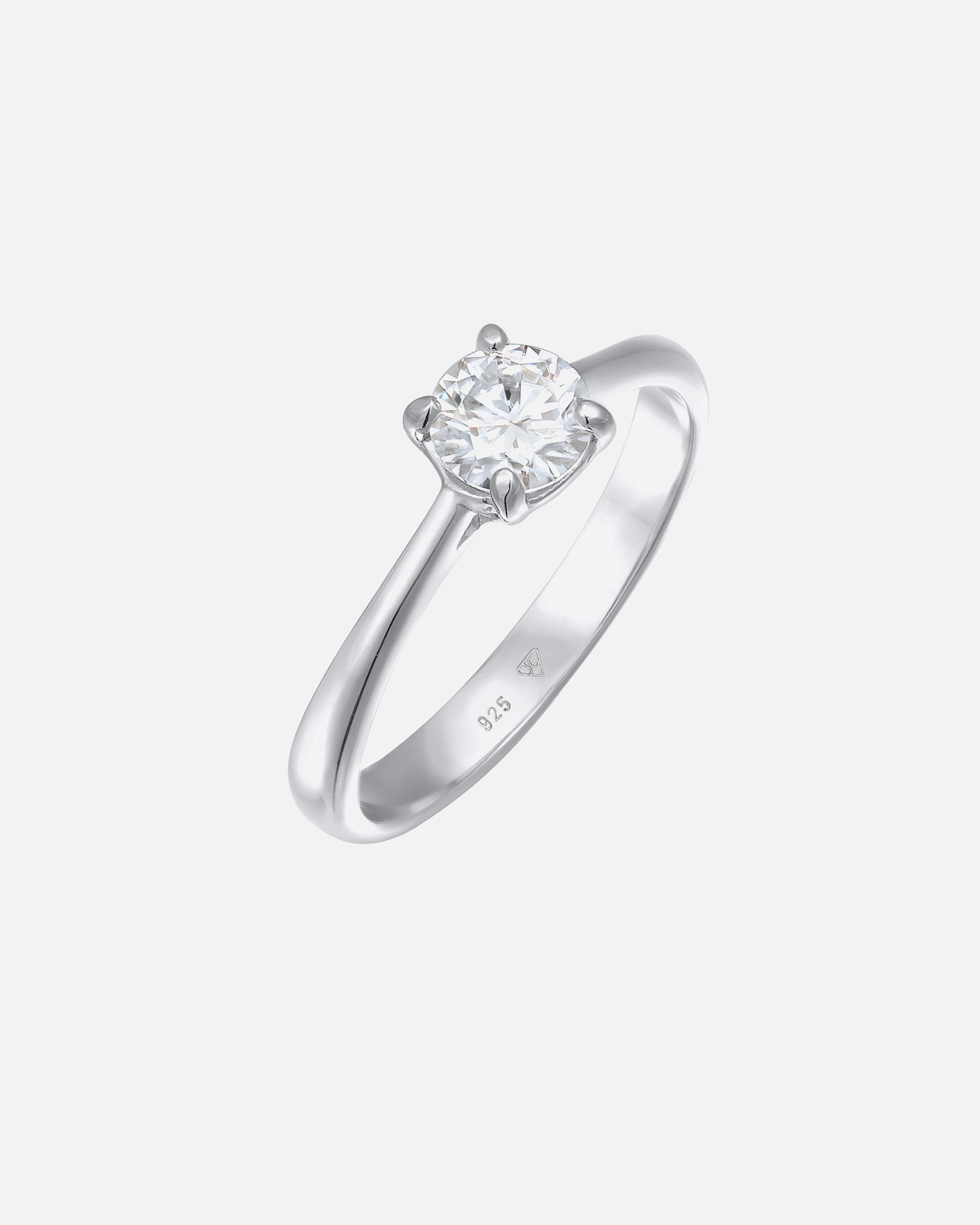 Inel de logodnă solitaire Elli PREMIUM pentru femei cu moissanit din argint 925 placat cu aur