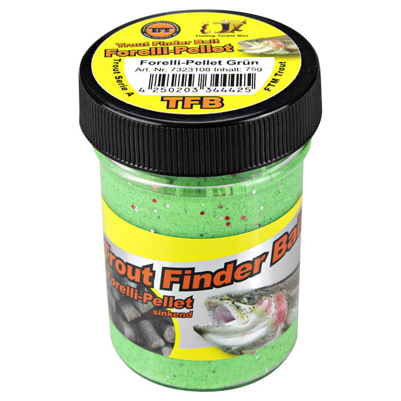 FTM Forellenteig Trout Finder sinkend (Forelli-Pellet, Grün)